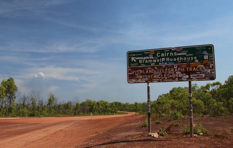 Sign: Overland Telegraph Track